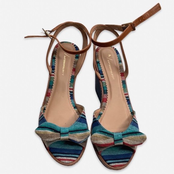 ANTHROPOLOGIE size 9M ani platform peep toe wedge heels NWOT - Picture 2 of 6